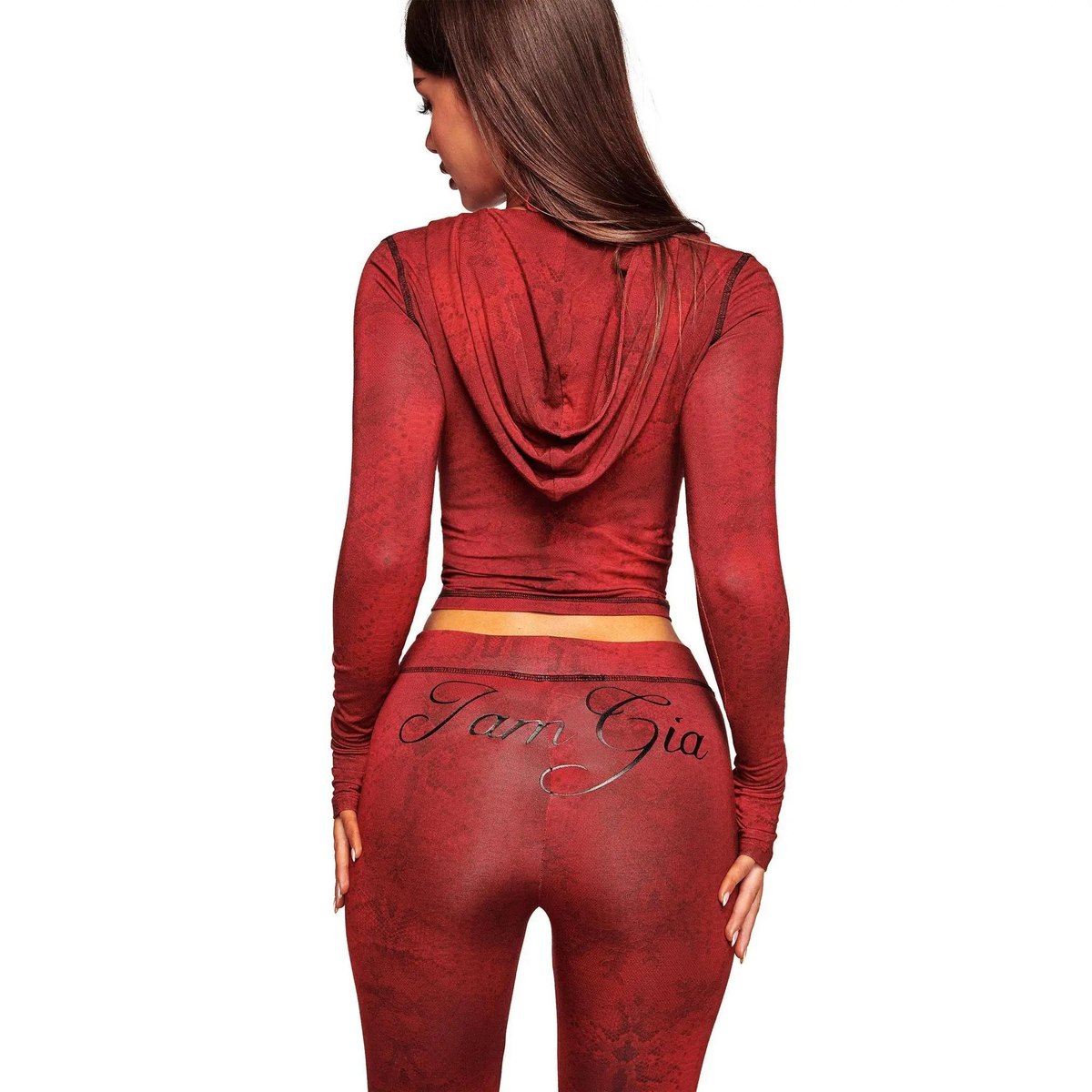 Serpentine Zip-Up Hoodie - Wine Red