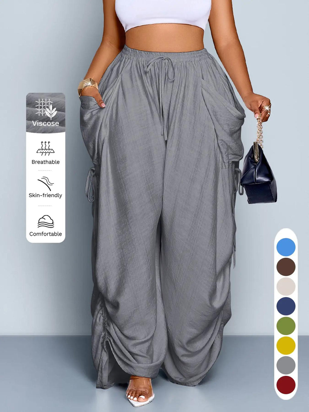 Relaxed Wide-Leg Woven Pants