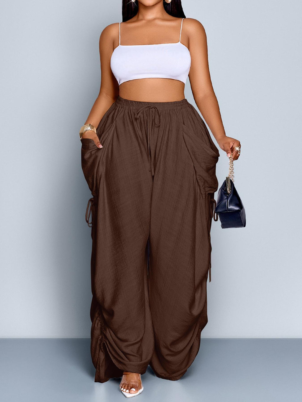 Relaxed Wide-Leg Woven Pants
