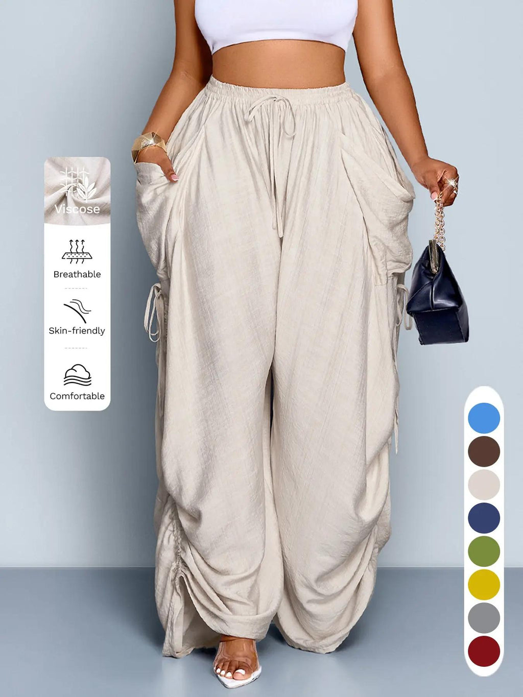 Relaxed Wide-Leg Woven Pants