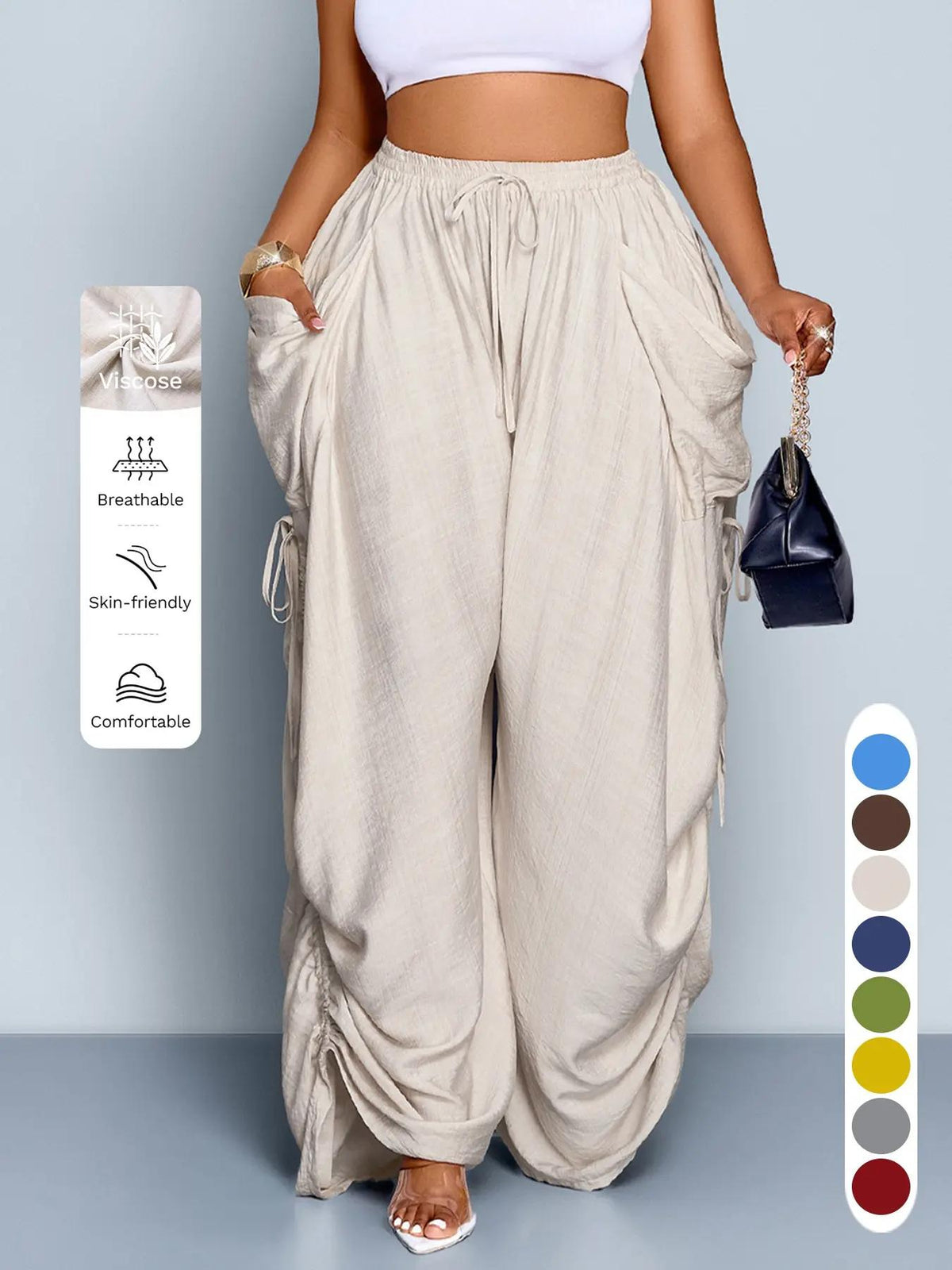 Relaxed Wide-Leg Woven Pants