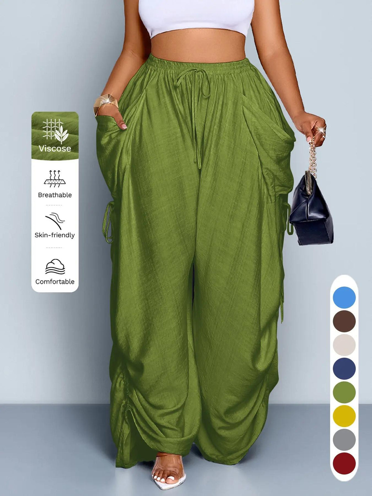Relaxed Wide-Leg Woven Pants