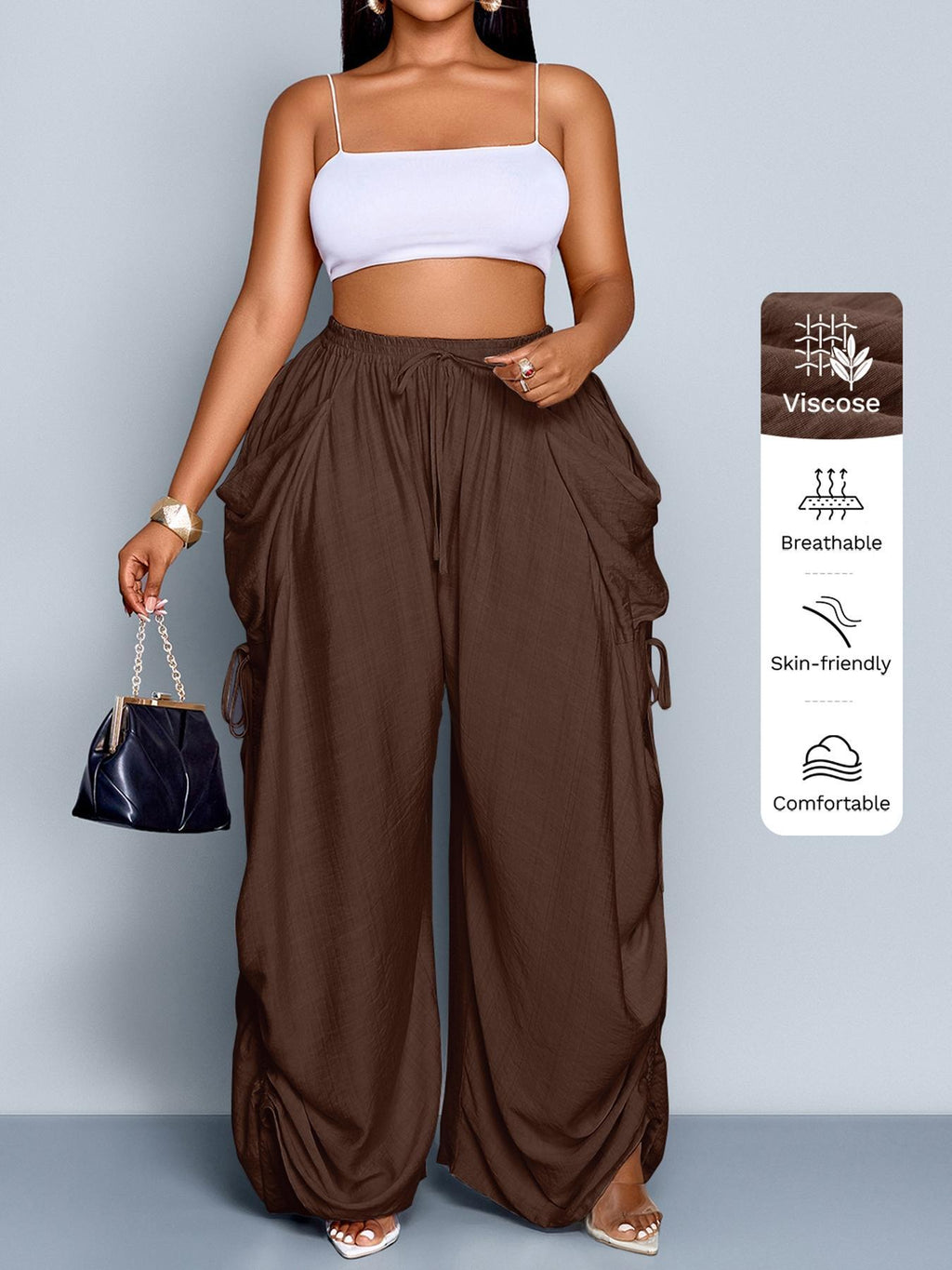Relaxed Wide-Leg Woven Pants