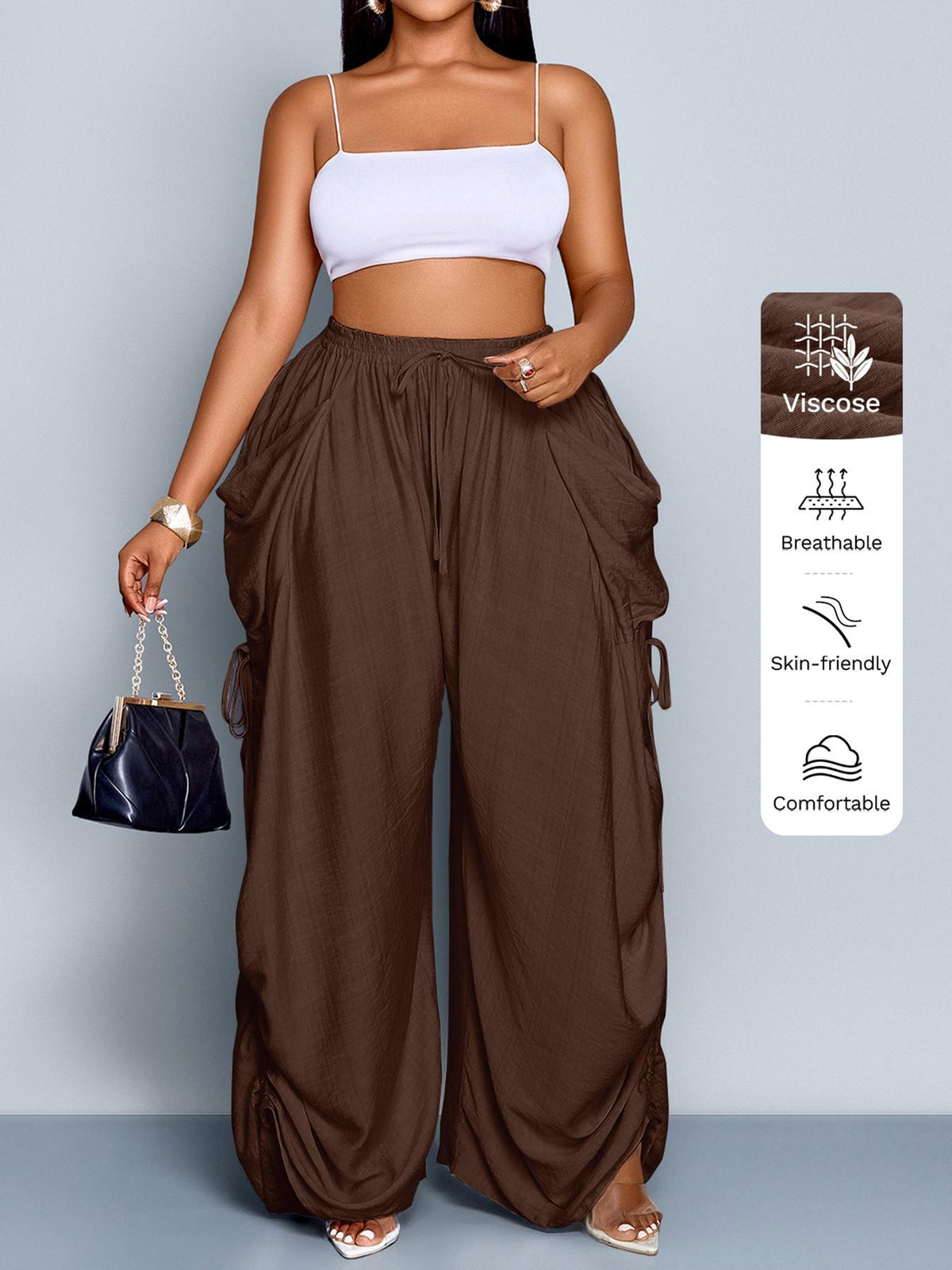 Relaxed Wide-Leg Woven Pants